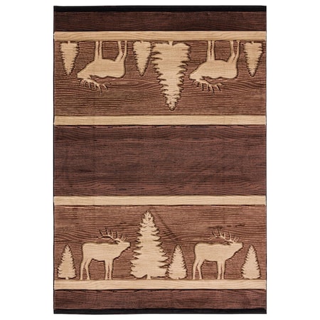 United Weavers Of America Cottage Deering Brown Area Rectangle Rug, 7 ft. 10 in. x 10 ft. 6 in. 2055 41750 912